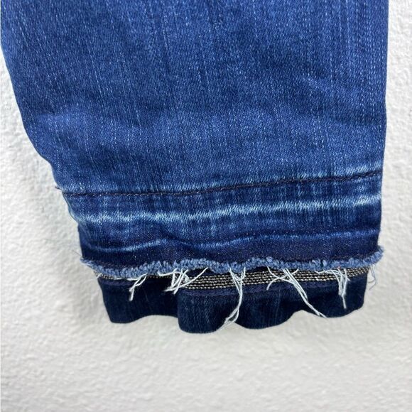 White House Black Market Women's Size 4 Slim Ankle Denim Jeans Raw Hem Sparkle - Picture 10 of 13